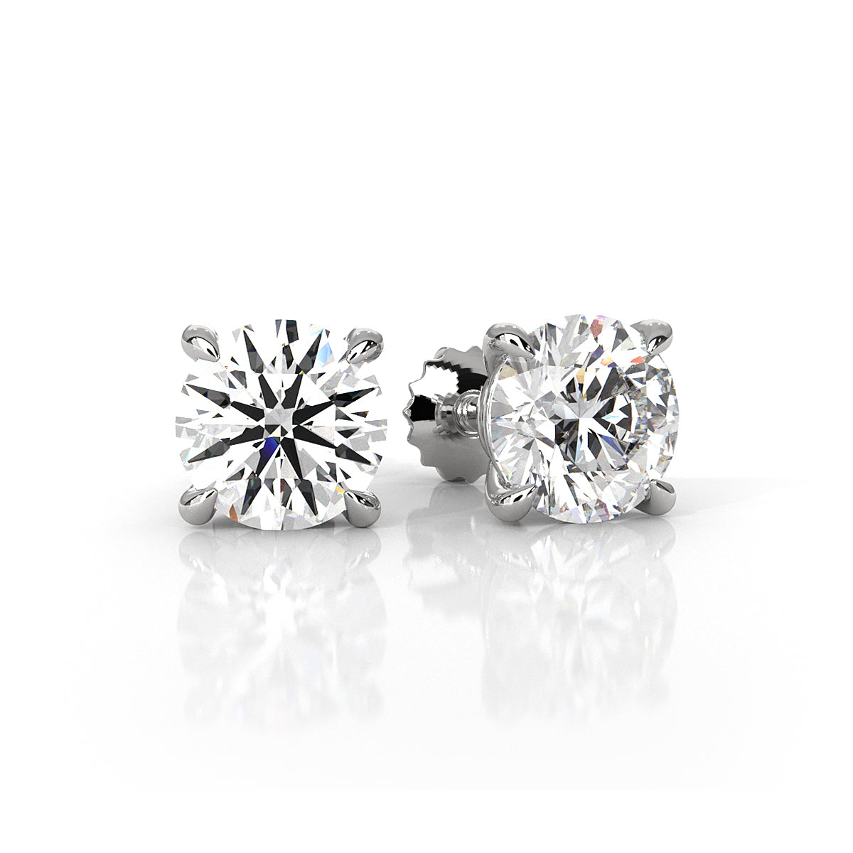 Elegant Round Lab Grown Diamond Stud Earrings | IGI Certified Brilliance & Timeless Sparkle